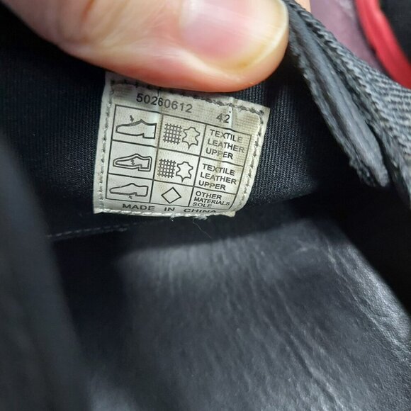 Hugo Mens Black & Red Slip-On Shoes W/ Abstract Pattern & Buckles - Picture 8 of 9